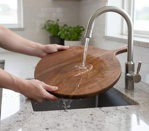 Planche de cuisine en bois finie à la main pour la découpe quotidienne, le hachage et la préparation des repas, avec un artisanat élégant et un design robuste - Product Image 5