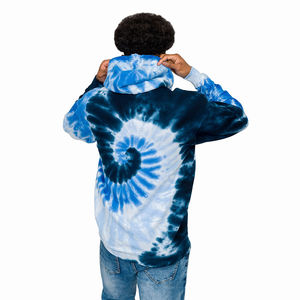 Sweats à capuche tie-dye sur mesure pour hommes, basiques surdimensionnés en coton mélangé, style streetwear. - Product Image 2