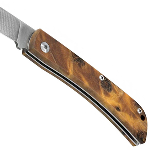 Couteaux pliants haut de gamme avec manche en bois brun et lame incurvée en acier inoxydable pour le transport quotidien en poche et la découpe en extérieur - Product Image 5