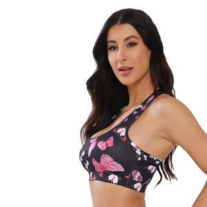 Sujetador deportivo para mujer de talla grande, liso, con patrón sencillo, de alto soporte, para yoga y entrenamiento, transpirable, de elastano/poliéster, al por mayor - Product Image 3