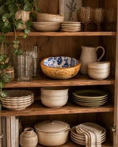 Bol en bois fait main avec motif de poisson bleu pour les collations, les fruits, style oriental, vaisselle de qualité supérieure, bol en bois émaillé - Product Image 3
