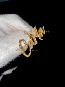 สร้อยคอจี้ตัวอักษรภาษาอังกฤษแบบคursive ชุบทองคำแท้ 10K สไตล์ฮิปฮอปสุดเทรนดี้ ประดับเพชรแท้ ของขวัญส่วนตัว - Product Image 3