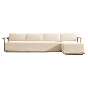 Modern Minimalist Outdoor Sectional <b>Sofa</b> Set Solid Teak <b>Wood</b> <b>Frame</b> L-Shaped Patio Lounge Couch Luxury Villa Resort Furniture - Product Image 5