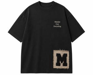 T-shirt noir surdimensionné pour homme à manches courtes en jersey, col rond, coupe décontractée, couleur unie, design vierge, vente en gros et personnalisable - Product Image 2