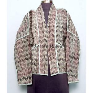 Chaqueta de Otoño Hecha a Mano, Ecológica, 100% Algodón, Transpirable, Reversible, de Secado Rápido, Tejida, Estilo Vintage Kantha, Diseño Abierto - Product Image 5