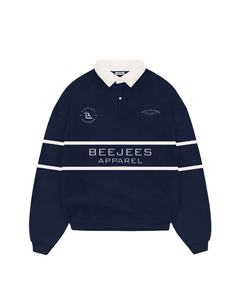 Solid Oversized Fit Classic Embroidery Solid Custom Logo 450 GSM Heavy Weight Cotton <b>Polo</b> Zipper <b>Long</b> <b>Sleeves</b> Dropped Knitted - Product Image 1