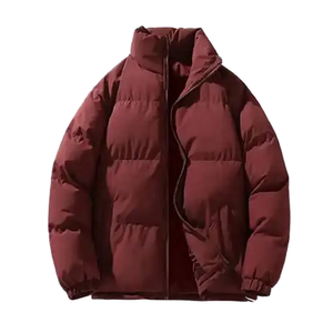 OEM Men Winter Clothing Puffer <b>Jacket</b> Thick Quilted Stand Collar Hooded Coat Warm Front Logo Fashion Streetwear - Product Image 3