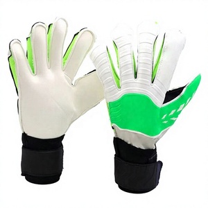 Premium Quality Custom Design White German Embossed Latex Soccer Goalkeeper Gloves with Elastic Strap Negative Cut - Product Image 1
