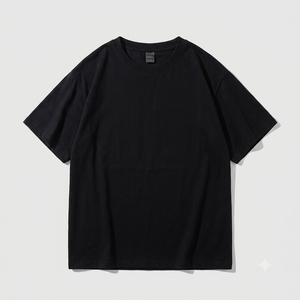 T-shirt d'été pour homme en polyester/rayonne tricoté à manches courtes, coupe ample unie, personnalisable avec logo, écologique, vente en gros - Product Image 1