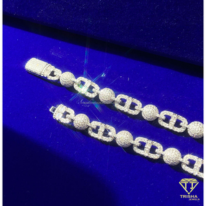 Collier de luxe en argent sterling 925 avec diamant Moissanite, style chaîne cubaine, accent croix, bijoux de mode Hip Hop pour hommes et femmes - Product Image 3