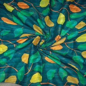 Tela de algodón estampada tejida orgánica de alta calidad 90 Gsm Natural lista para enviar para niñas camisas y Sari - Product Image 2