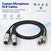 Câble adaptateur audio OEM personnalisé double XLR femelle 3 broches vers double RCA mâle, câbles XLR de microphone de haute qualité pour mixeur et amplificateur