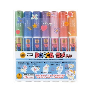 Popular Posca Opaque Permanent Water based <b>Marker</b> <b>Pen</b> with Gritter PC-1ML 7 Colors Colored Writing <b>Pen</b> for Metal Glass Plastic - Product Image 6