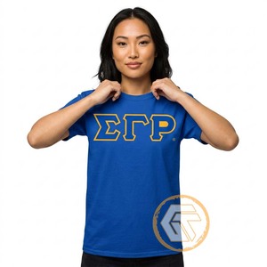 Camiseta de la Hermandad Femenina GREEK TREASURES Sigma Gamma Rho, 100% Algodón Jersey, Cuello Redondo, Manga Corta, Antiarrugas, para Verano - Product Image 1