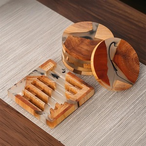<b>Epoxy</b> Resin Wood resin Coaster Modern Design Holder Stand For <b>Coffee</b> <b>Table</b> Decorative item Newly Crafts Wood resin Coaster - Product Image 5