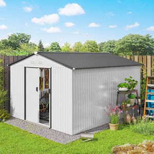 Capanno da Giardino Moderno per Esterni, Grande Casetta Porta Attrezzi Industriale in PVC Ecologico e Acciaio Zincato Impermeabile, Ideale per Riporre Biciclette - Product Image 1