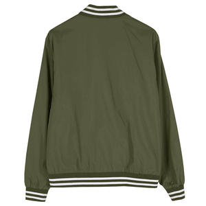 Chaquetas Varsity Verde Oliva para Hombre, Color Sólido, Cuello Alto, Botones Personalizados, Estilo Casual, Diseño con Logotipo Frontal, Corte Regular, Ropa de Invierno - Product Image 3