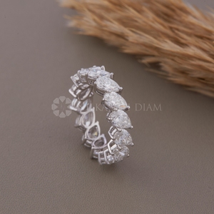 Nouvelle arrivée : Bague en diamant de taille poire créé en laboratoire en or blanc, bague éternité en diamant, bijoux fins en diamant pour femmes - Product Image 4