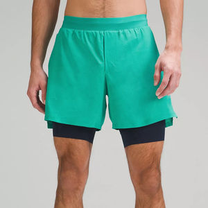 Men's Custom Logo Double-<b>Layer</b> Mesh Gym Shorts Breathable Comfortable Elastic Waist Tennis Running Workout Set Pockets OEM Team - Product Image 1