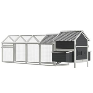Pollaio Extra Large per 162 Galline con Maniglia, Casetta in Legno per Galline con Tetto in PVC, Gabbia per Quaglie con 2 Nidi e Vassoio Estraibile - Product Image 1
