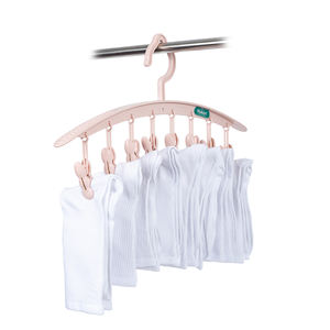 Hokori 1T laundry drying hanger featuring 8 secure <b>pegs</b> and durable plastic construction for neat <b>clothing</b> organization. - Product Image 1