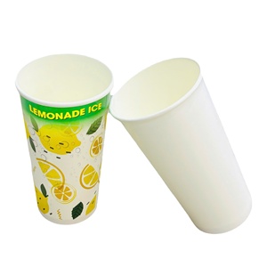 Vasos de Papel Desechables de 2 Capas con Tapa, Impresión Flexográfica Personalizada, Grado Alimenticio, 8oz y 12oz, para Té de Limón Caliente, Vietnam - Product Image 1