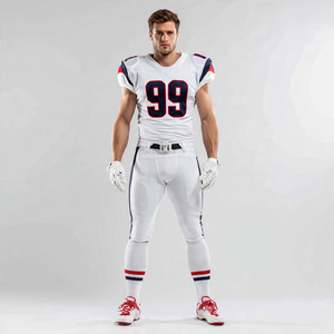 Personnalisation de l'uniforme de football américain, ensemble maillot et pantalon de football américain 100% polyester, numéros d'équipe, uniformes de football - Product Image 2