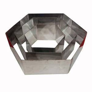 Hexagon Shape Cake <b>Baking</b> Tool Stainless Steel 3 Pcs <b>Set</b> Cake Molds <b>Baking</b> Pan Dessert Decorating Tools Reusable - Product Image 1