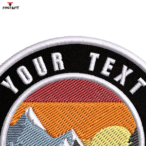 Prix d'usine, conception personnalisée, patchs brodés pour serviettes, badges adhésifs à bordure Merrow, haute qualité, pour vêtements d'extérieur, chapeaux et vêtements - Product Image 5