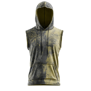 Sudadera sin mangas con sublimación para gimnasio, para hombre, ligera, con capucha estampada, camiseta sin mangas para entrenamiento y ejercicio, top sin mangas con sublimación para hombre - Product Image 4