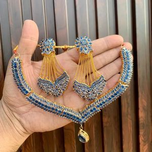 Natural Multi Color Duplet Moissanite Polki Choker Necklace Indian <b>Wedding</b> Bridal Jewelry Bollywood Sabyasachi Necklace - Product Image 5