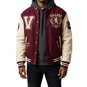 <b>Grey</b> Hooded Varsity <b>Jacket</b> A Patch Embroidery Fleece Cotton Blend Streetwear Bomber Coat Casual Winter Warm Letterman Apparel - Product Image 4