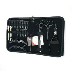 Juego de Pinzas para Extensiones de Cabello Negro de Calidad Profesional, Kit de Herramientas de Acero Inoxidable para Microlink con Aguja de Bucle y Pinzas de Cocodrilo Personalizadas - Product Image 5