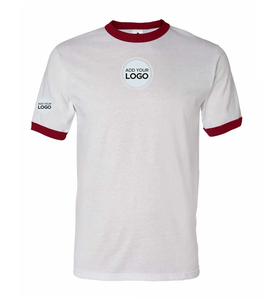 Men's <b>White</b>/Red Keeper Ringer <b>Tee</b> T Shirts Augusta Sportswear 50/50 Ringer T-Shirt - Product Image 4