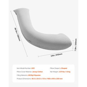 Almohada de Maternidad en Forma de L, Suave y Transpirable, para Mujeres Embarazadas, para Dormir de Lado - Product Image 6
