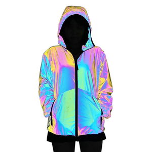 Chaqueta Cortavientos Holográfica de Alta Calidad con Capucha para Hombre, Personalizable, Impermeable, Chaquetas para Hombre - Product Image 4