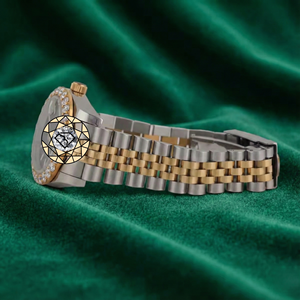 Reloj de Lujo con Diamantes Moissanite, Caja Cuadrada de Cuarzo, Esfera de Cristal, Correa de Goma, para Hombre y Mujer, Acero Inoxidable de Dos Tonos, Unisex - Product Image 2