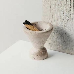 Hand-Made Ceramic <b>Incense</b> Burner <b>Cone</b> Shape Beige Speckled Aromatic Holder All-Season Use - Product Image 1