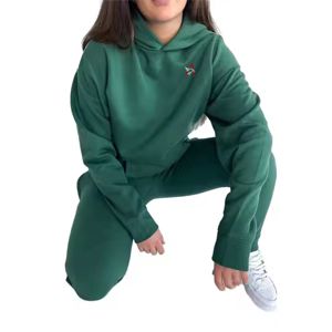 Sudadera con capucha corta de algodón pesado de 420 g/m² para mujer, con cremallera, color liso, personalizable con logo impreso, OEM de fábrica de ropa - Product Image 1