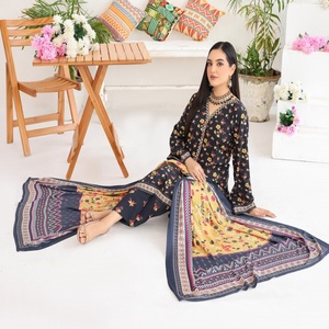 Venta al por mayor de verano de 3 piezas de trajes paquistaníes bordado Bin Hameed Vol VARSHA colección India y Pakistán ropa diaria - Product Image 5