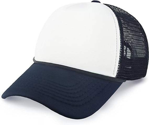 Gorra Trucker de Malla Blanca y Azul Marino, Transpirable, con Contraste de Color, Gorra de Béisbol OEM ODM - Product Image 2