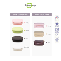 BPA-vrije rechthoekige magnetronbestendige lunchbox met hoge capaciteit, Koreaanse stijl, 700ml, 2 compartimenten, afneembaar, milieuvriendelijk, plastic deksel