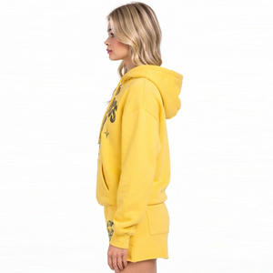 Conjunto de Sudadera con Capucha y Pantalones Cortos Estampados para Mujer, 100% Algodón Felpa, Hombros Caídos, Sudadera con Capucha y Pantalones Cortos con Cordón en la Cintura - Product Image 3