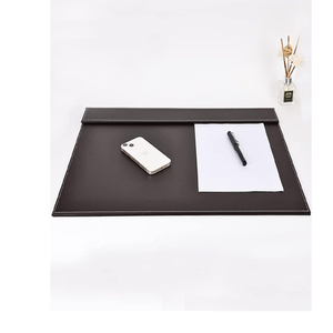Tapis de bureau en similicuir de haute qualité, noir, en PU, fait main, protège-blocs-notes en cuir - Product Image 1