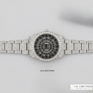 Montre de qualité supérieure en alliage antique, acier inoxydable, argent, moissanite, quartz, 20 mm, élégante et durable pour un usage quotidien - Product Image 2
