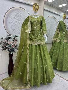 New Collection Fully Stitched Pure soft silk Top-Lehenga and Dupatta <b>Set</b> for Party Occasions - Product Image 2