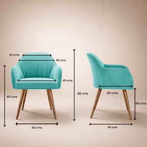 Fauteuil d'appoint haut de gamme en velours avec coussin en peluche, structure en bois et pieds en métal pour salon, chambre, salle à manger, café et restaurant - Product Image 6