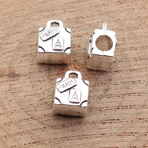 Perles à grand trou en alliage de zinc argent antique <span class=keywords><strong>PARIS</strong></span>, 11x8.6x6.9mm, 1.9g, pour bracelet et bijoux DIY - Product Image 2