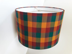 Cylinder Fabric LampShade Plaid Pattern <b>Rustic</b> Design Easy Installation Lamp Accessory for Table and <b>Desk</b> Lamp with harp fitting - Product Image 4