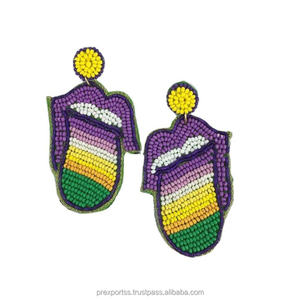 Pendientes de Aro con Cuentas Heart Boo, Plateados, Estilo Étnico, Joyería de Halloween, Cuentas de Colores Negro y Naranja, Unisex, para Fiestas de Disfraces - Product Image 6